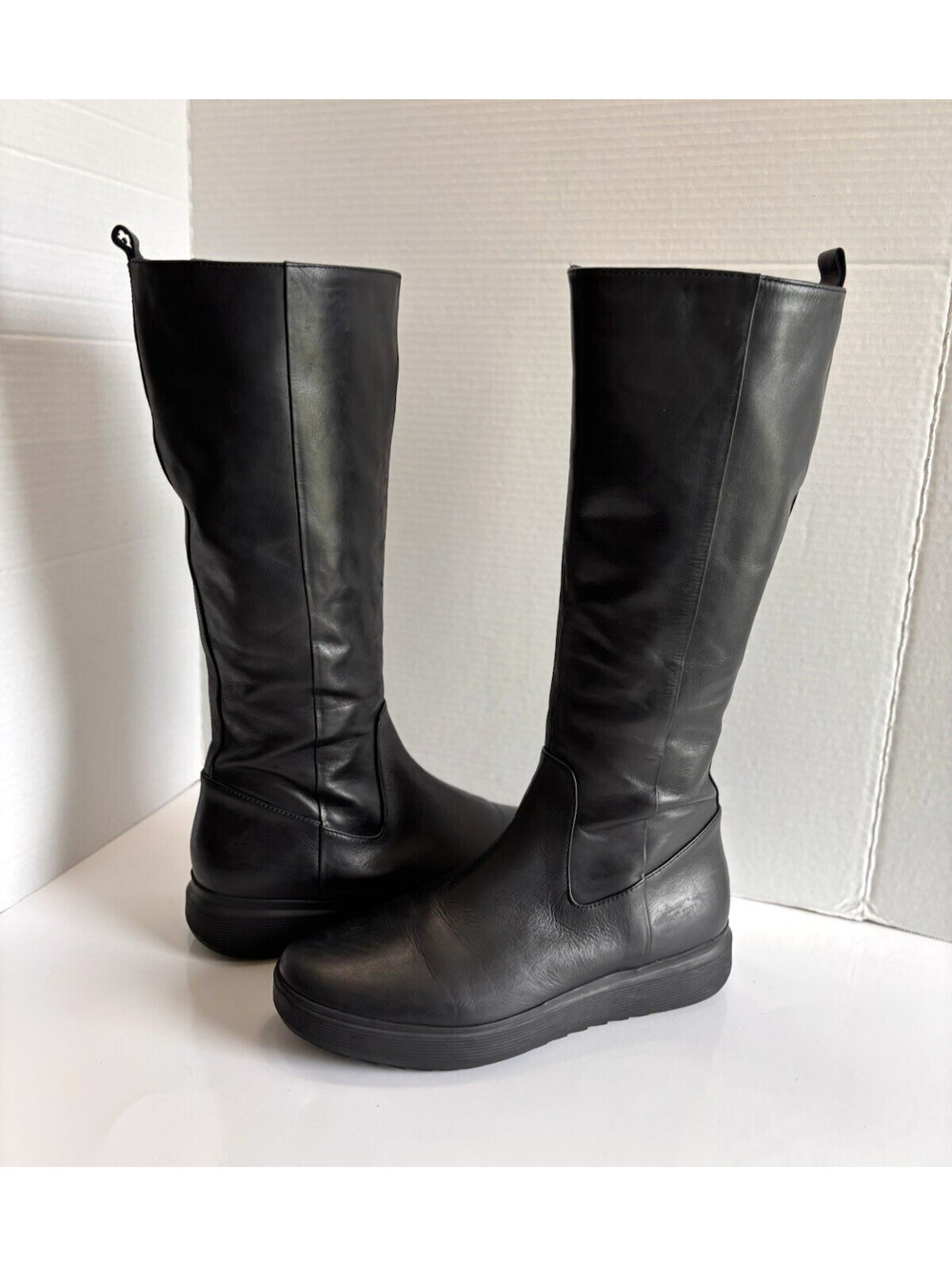 Naturalizer Torence Wedge Knee High Boots Women's Size 11M Black Leather Comfort